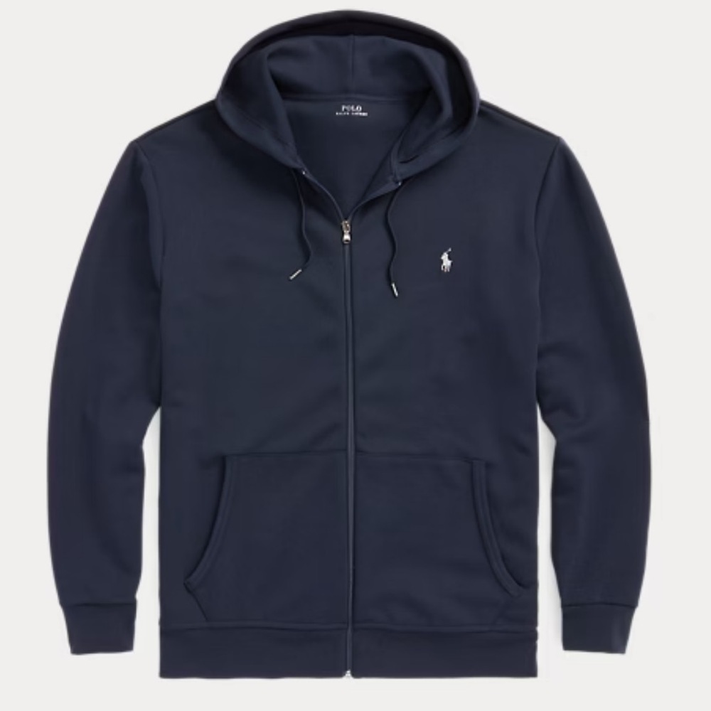 Polo Ralph Lauren men’s Double-Knit Full-Zip Hoodie Aviator Navy Sz 2X